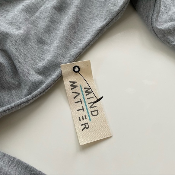 MIND/MATTER Gray Grey French Terry Long Sleeve Wrap MIDI Dress Size LARGE NWT - Picture 5 of 9